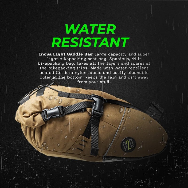 PACK2RIDE Inova Light Bike Saddle Bag - Water Resistant, Durable Cordura Fabric, Essential for Bikepacking - Under Seat Storage, Seat Bag for Road, Gravel Cycling - Image 5